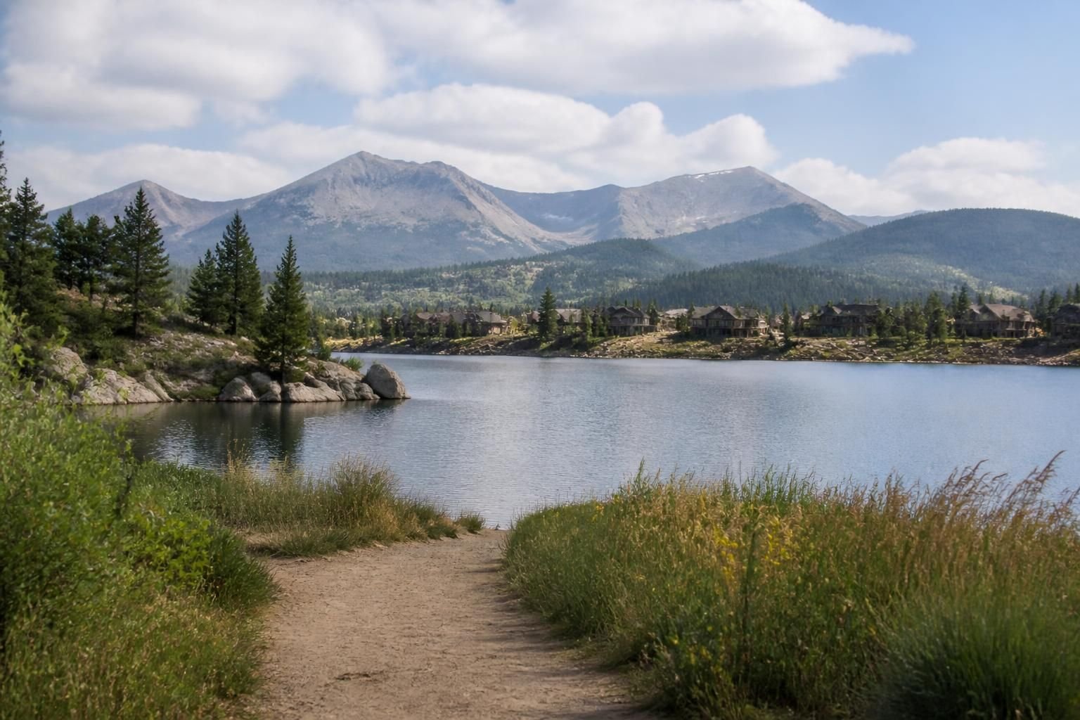 Scenic Colorado reservoir area with calm water and open views.