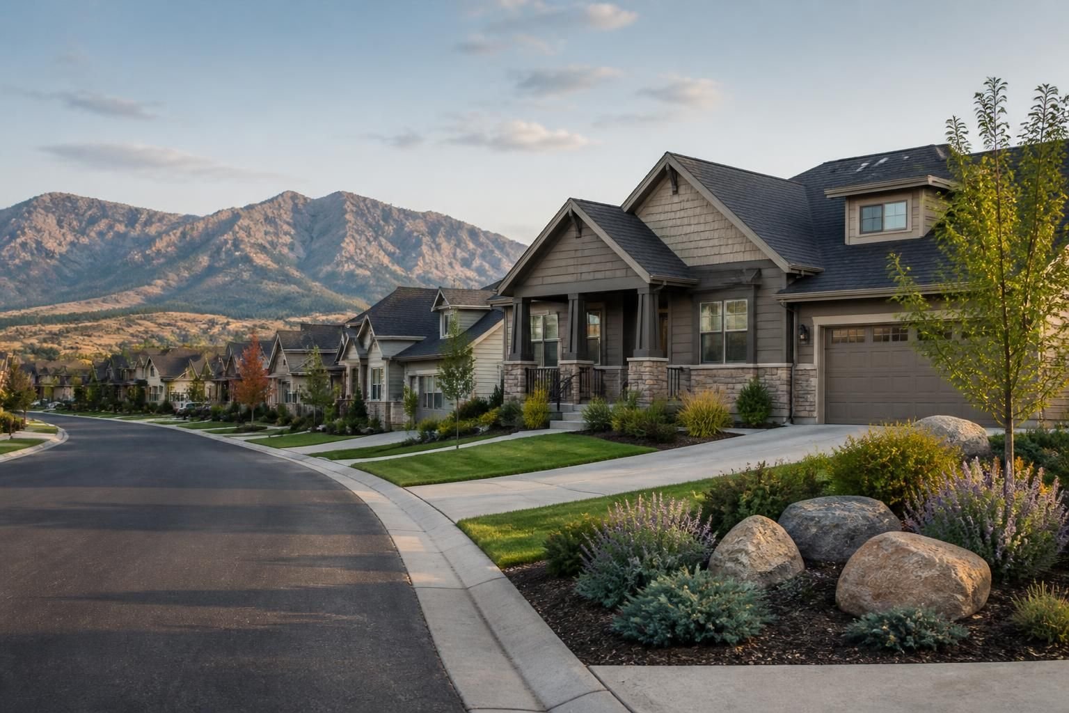 Welcoming suburban neighborhood in Colorado with well-kept homes.