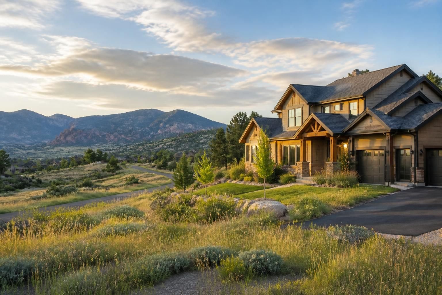 Peaceful Colorado homes near open landscape.